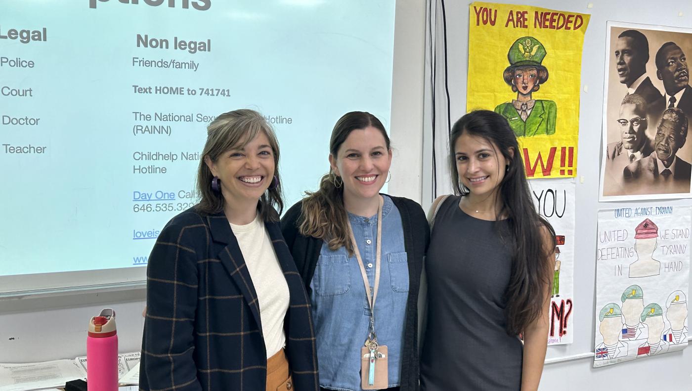 Schools Consent Project Volunteers with Kaitlin Andrews at NYC School